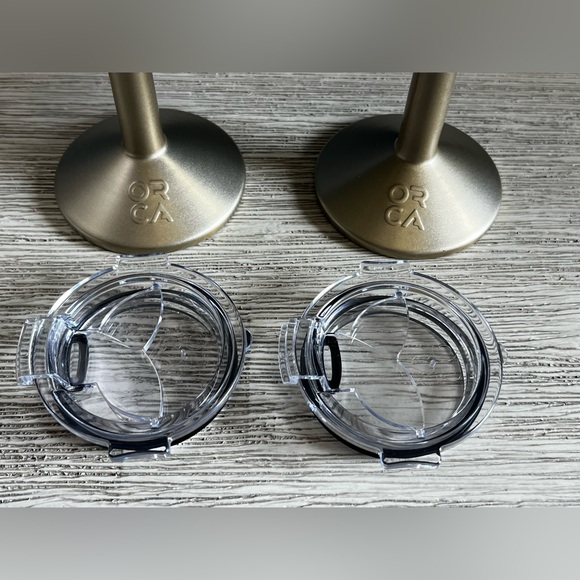 🆕 ORCA Metallic Gold Stemmed Wine Tumblers with Lids - Picture 7 of 7